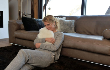 Preview: Weich CALMO Wärmeflasche pearl weiss mini